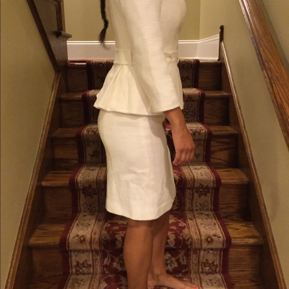 Nenette Lepore Cream Woven Skirt Suit Set